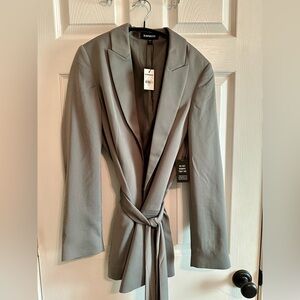 Express Satin Tie-Waist Blazer